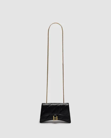 Balenciaga Crush Small Chain Bag Quilted in Black(матова)