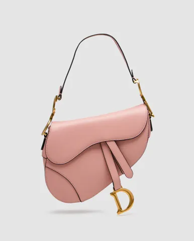 Dior Saddle Bag with Strap Smooth Calfskin Blush