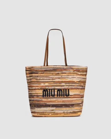 Miu Miu Crochet Tote Bag Brown
