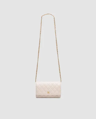 Chanel Classic Wallet on Chain Quilted Caviar Beige/Gold