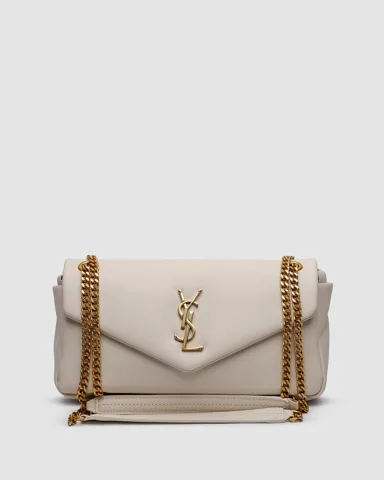 Saint Laurent Calypso In Plunged Lambskin White