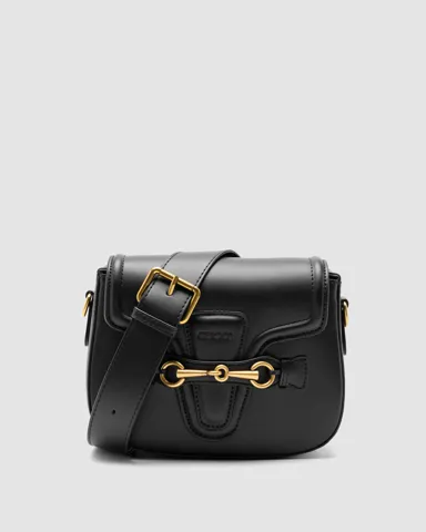 Gucci Lady Web Leather Shoulder Bag Black