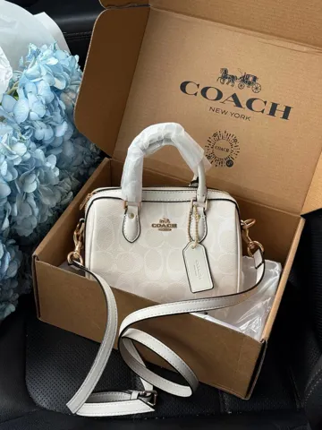 Coach Rowan Cream Satchel In Signature Canvas [оригінальна коробка]