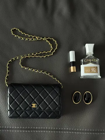 Chanel Classic Wallet on Chain Quilted Black/Gold Магнітна Коробка